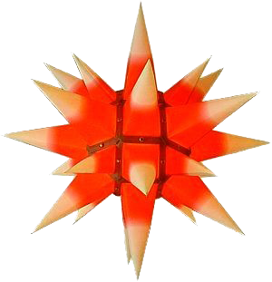Herrnhuter Stern weiße Spitzen roter Kern