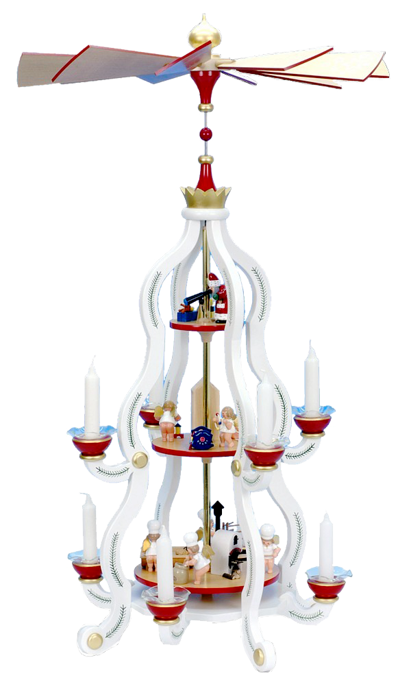 Weihnachtspyramide dreistöckig geschwungen